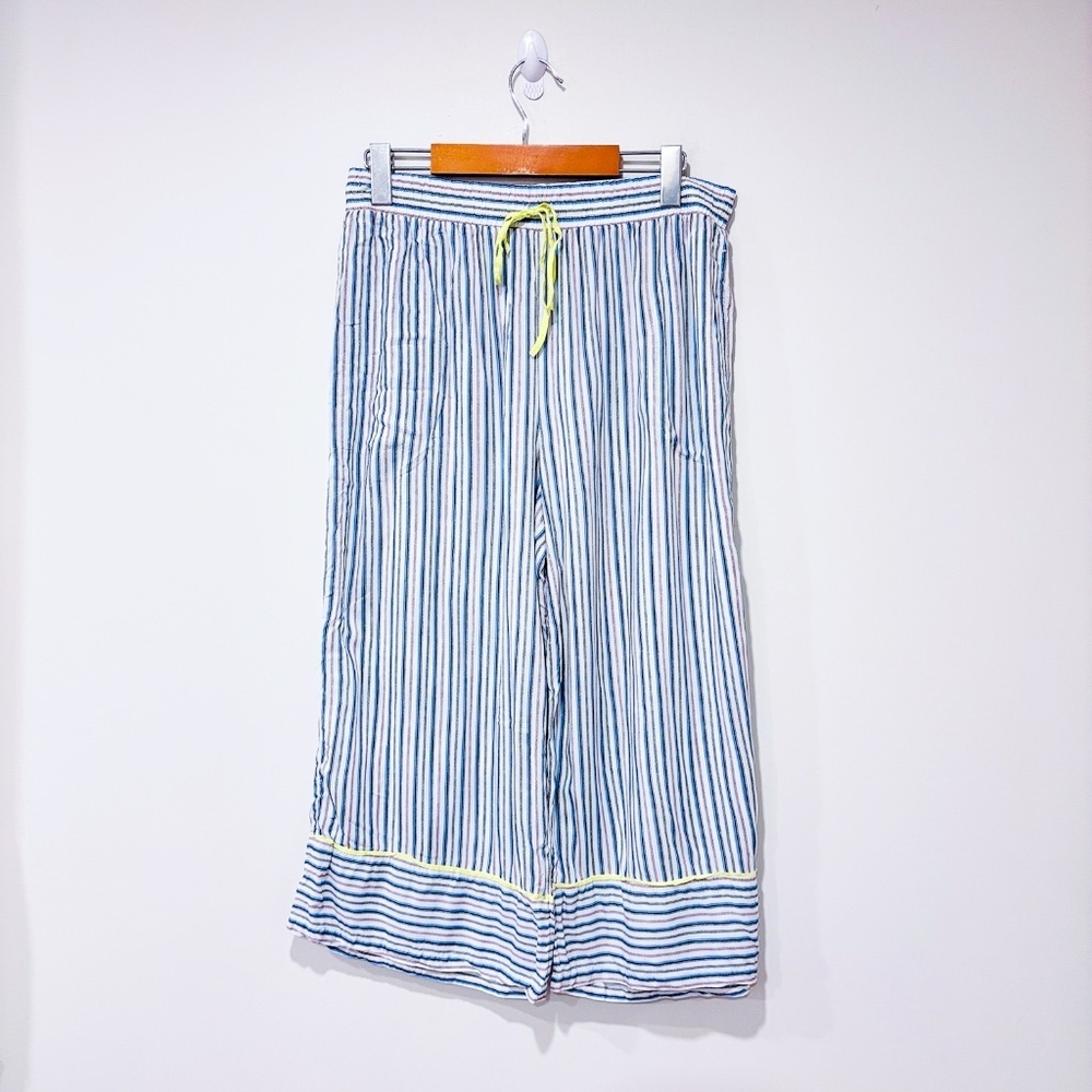 DKNYC Wide blue and‎ white striped pajama pants *
